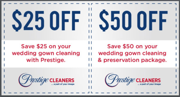 clean and preserve wedding gown $50 off